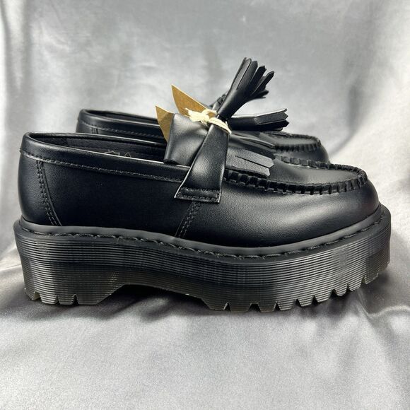 Dr. Martens V Adrian Quad Mono Shoes Black Platform W 7 / M 6 EU 38 Vegan 90s - Picture 7 of 16